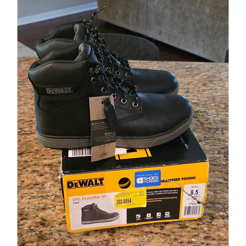 DEWALT Men's Plasma Steel Toe Work Boot Size 8.5 Black